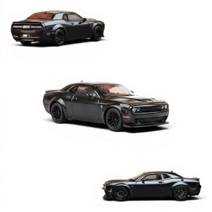 Lot57Supplies Diecast Shop Stance Hunters 1:64 scale pitch black Dodge Challenger SRT Hellcat diecast model car