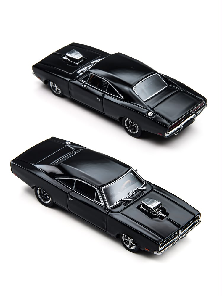 Lot57Supplies Diecast Shop 1:64 scale black 1969 Dodge Pro Street Charger diecast model car set