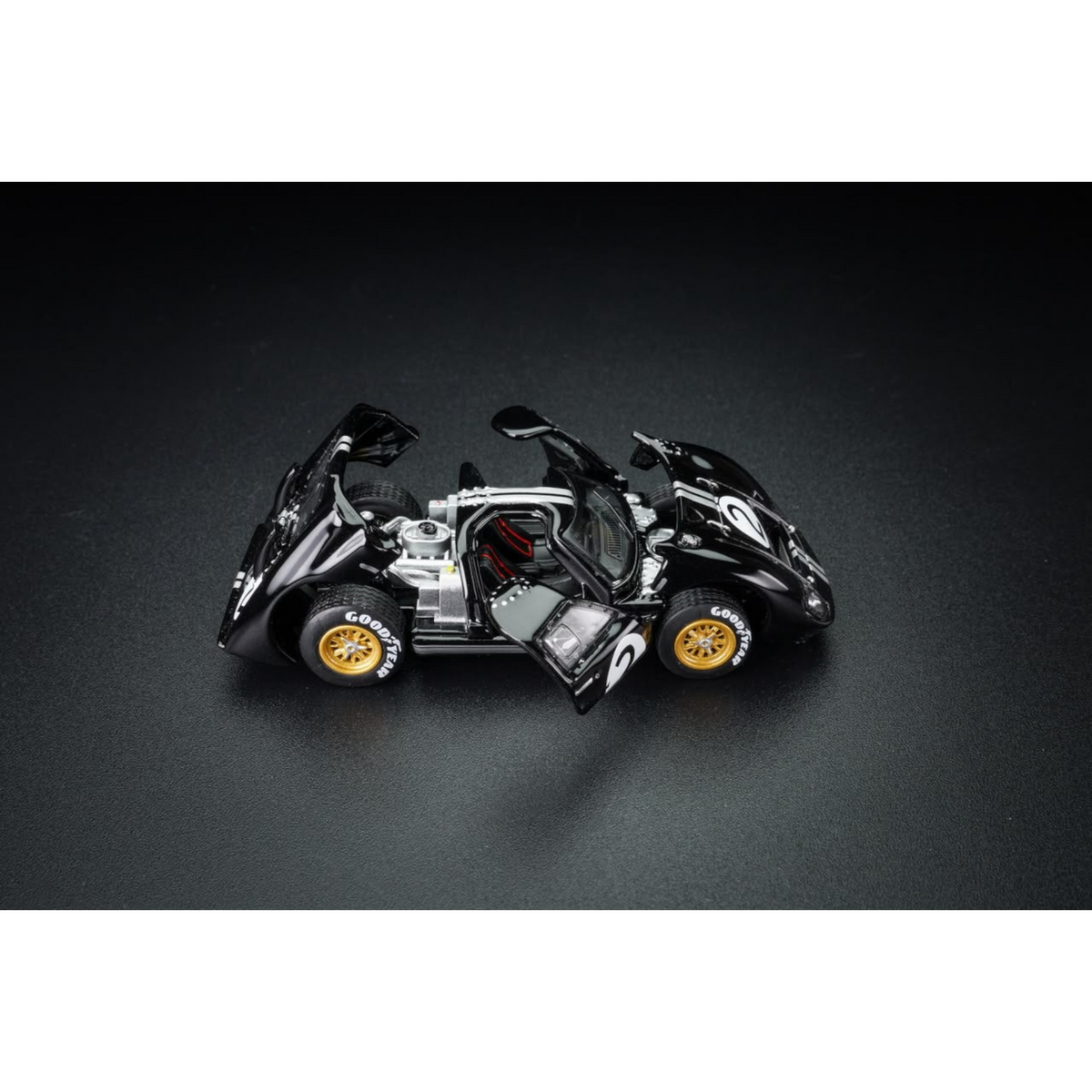 Lot57Supplies Diecast Shop G&KH Ford GT40 Mk II #2 1:64 scale black diecast model car with opening doors and hood