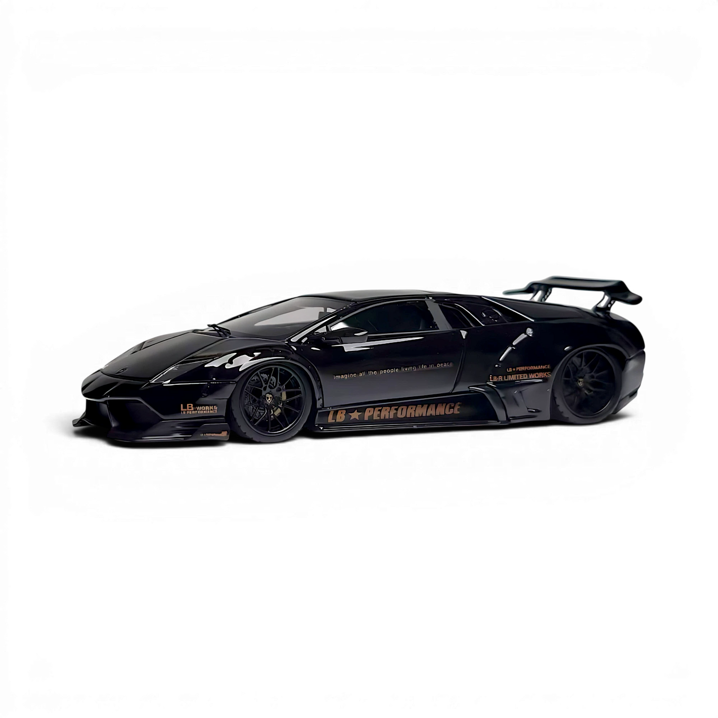 Lot57Supplies Diecast Shop MiniCraftsman 1:64 scale black and gold LB Murcielago resin model car with widebody kit