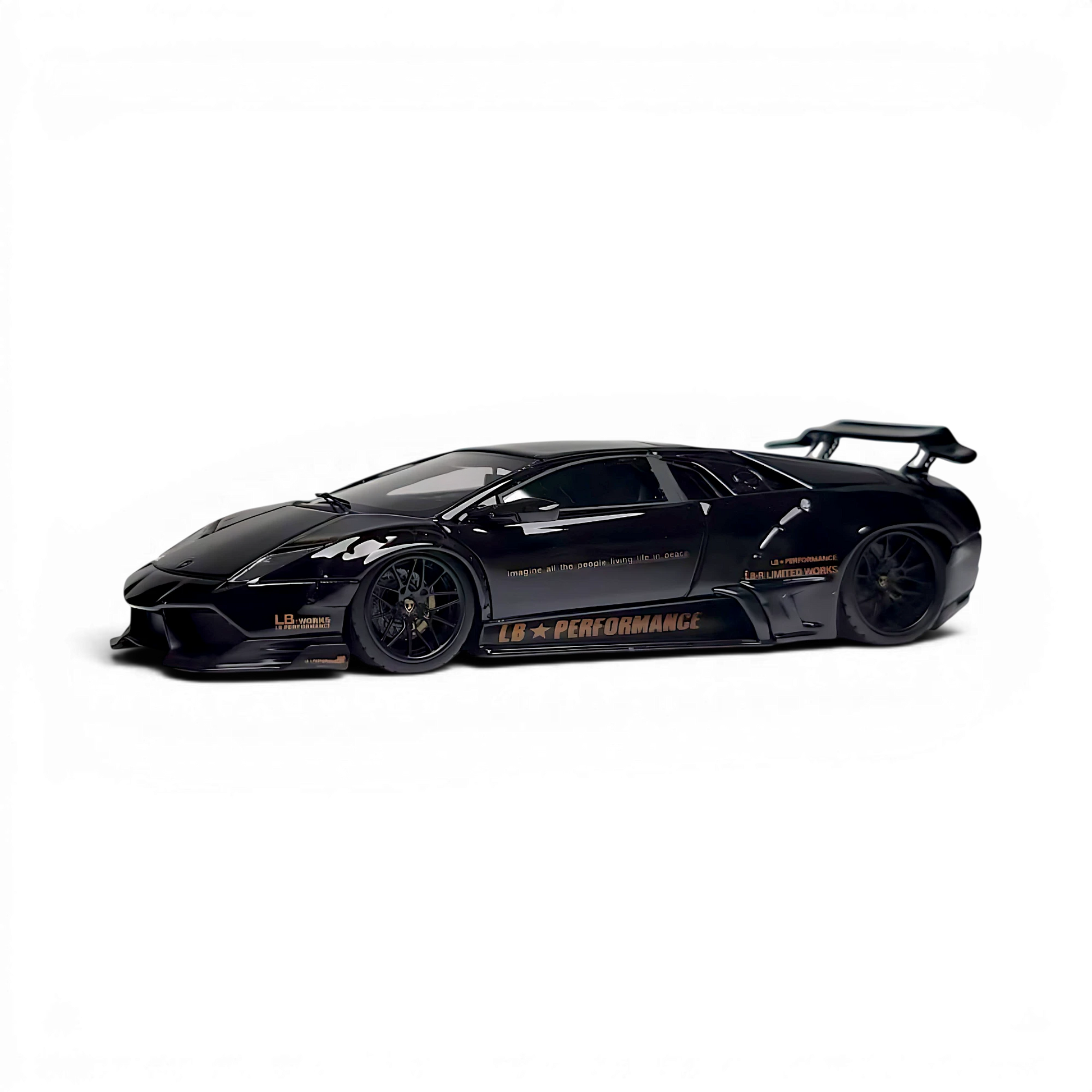 Lot57Supplies Diecast Shop MiniCraftsman 1:64 scale black and gold LB Murcielago resin model car with widebody kit
