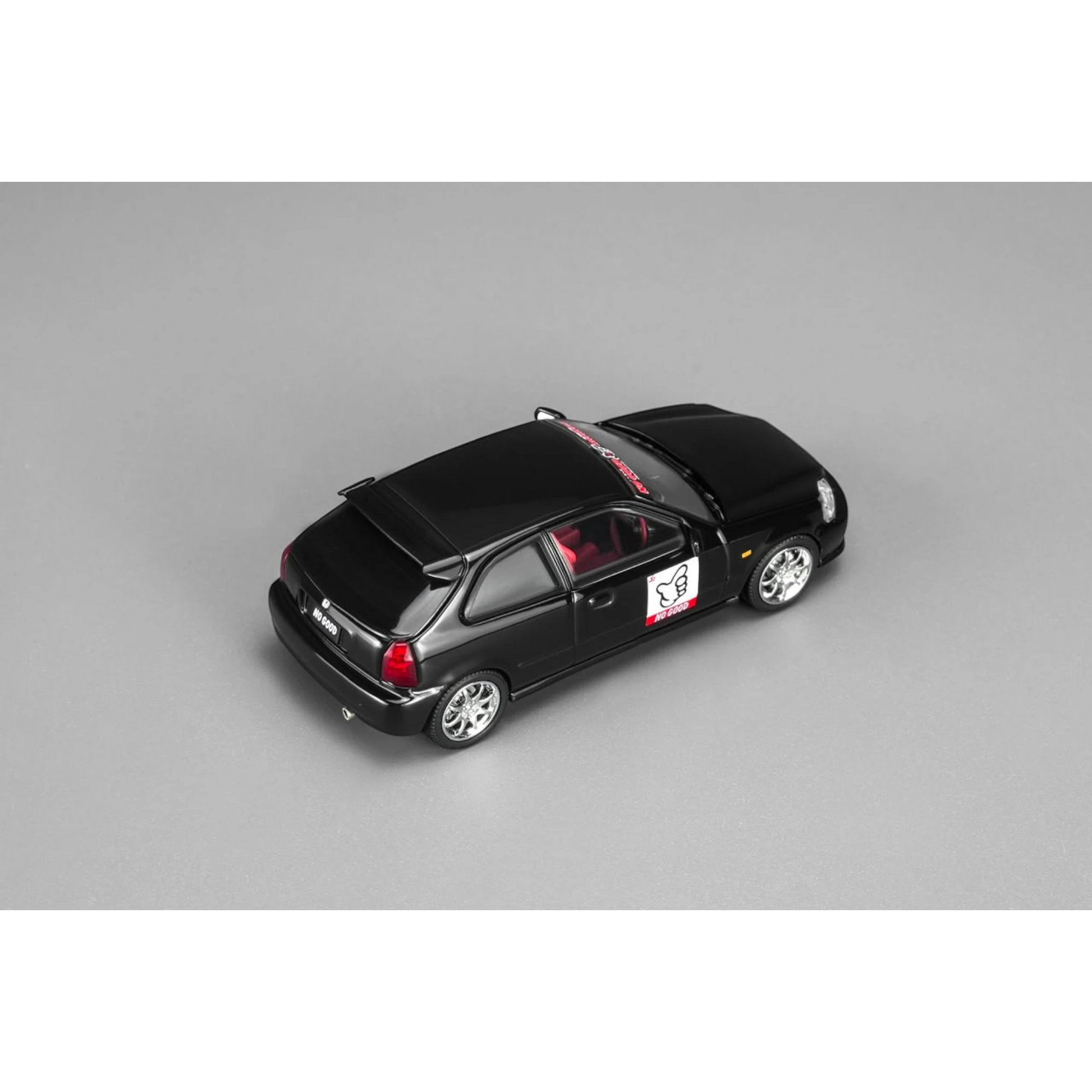 Lot57Supplies Diecast Shop MotorHelix 1:64 scale black Honda Civic Type R EK9 NO GOOD Racing diecast model car