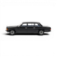 Lot57Supplies Diecast Shop 1:64 scale black Mercedes-Benz W123 Limo 240D diecast model car, side profile view.