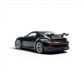 Lot57Supplies Diecast Shop black 1:64 scale resin Porsche 911 GT3 model with large rear spoiler and silver wheels.
