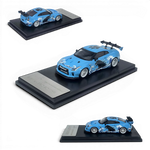 Lot57Supplies Diecast Shop 1:64 scale MC LB GTR 1.5v diecast model car in blue with Godzilla livery and white wheels.