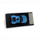 Lot57Supplies Diecast Shop 1:64 scale MC LB GTR 1.5v diecast model car in blue with Godzilla livery and display base