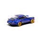 Lot57Supplies Diecast Shop 1:64 scale blue Porsche RWB Backdate diecast model car with gold wheels