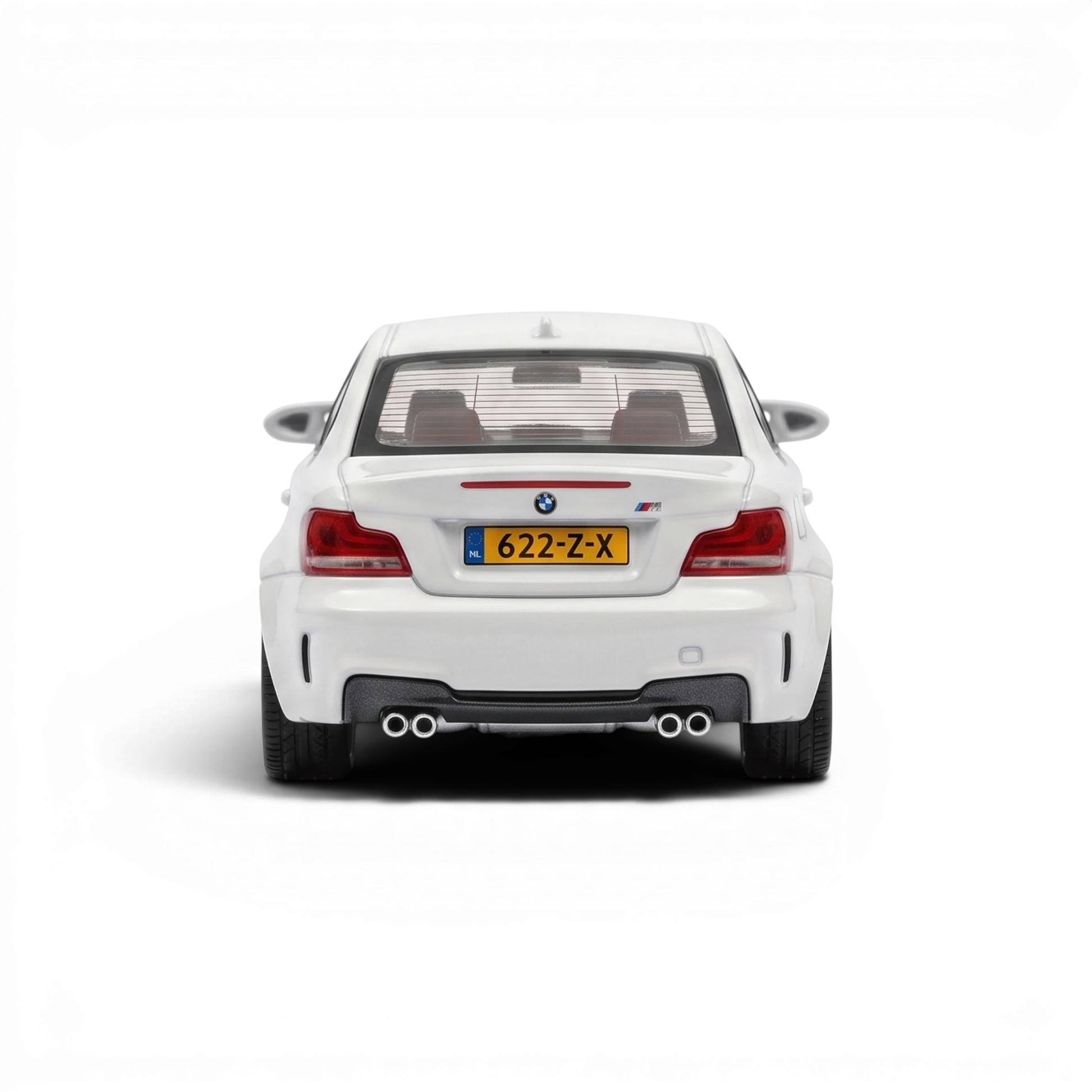 Lot57Supplies Diecast Shop MORTAL pearl white BMW 1M Coupe 1:64 scale diecast model car rear view