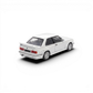 Lot57Supplies Diecast Shop Mortal 1:64 scale pearl white BMW E30 M3 diecast model car, rear three-quarter view.