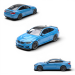 Lot57Supplies Diecast Shop HH Model 1:64 scale BMW F82 M4 CS diecast car in Yas Marina Blue with black roof detail.