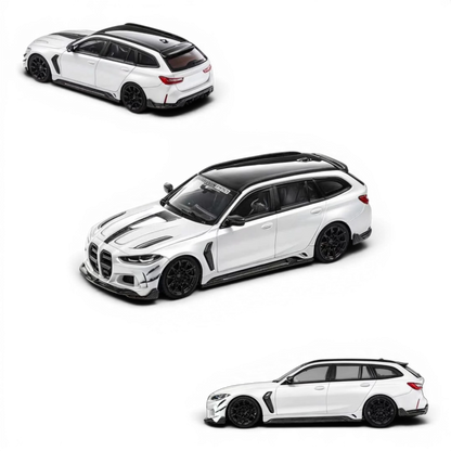 Lot57Supplies Diecast Shop 1:64 scale metallic white Aurelia Darwin BMW M3 Touring diecast model car