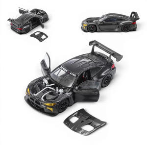 Lot57Supplies Diecast Shop 1:64 scale Demon King Auto BMW M4 GT3 diecast model car in black carbon fiber livery.