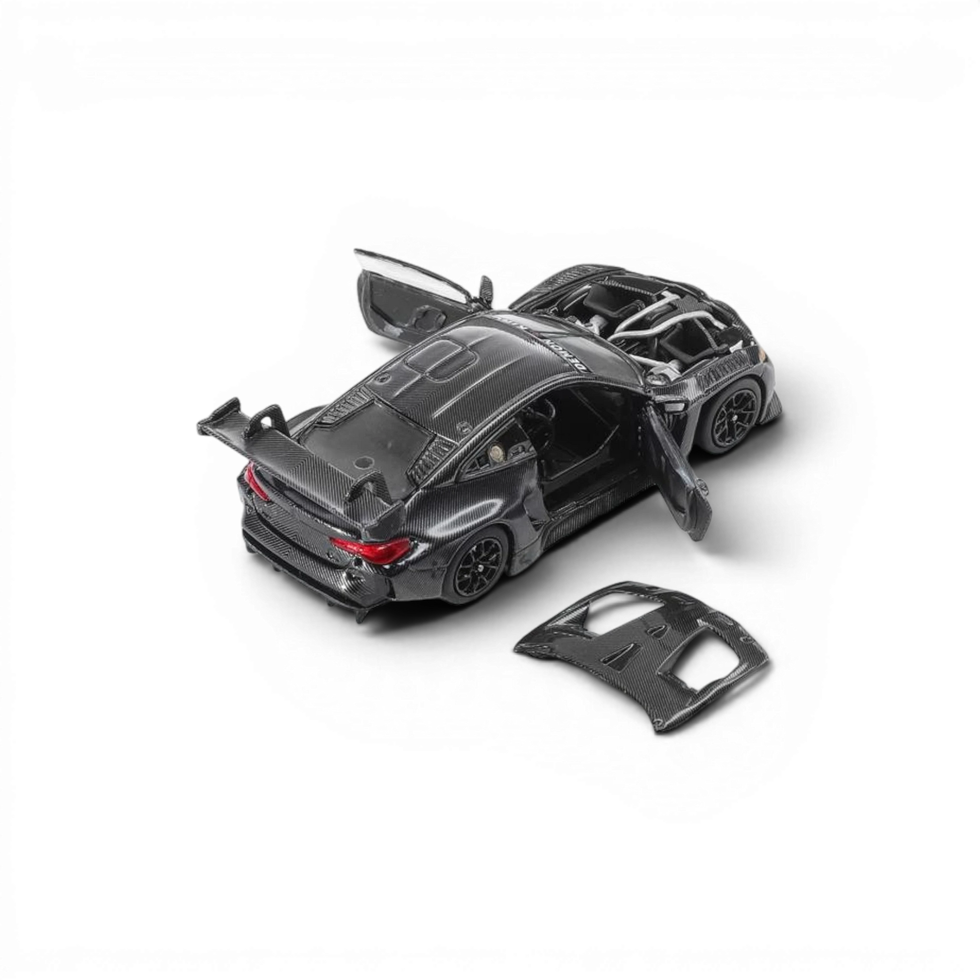 Lot57Supplies Diecast Shop Demon King Auto 1:64 scale BMW M4 GT3 diecast model car with black carbon fiber livery