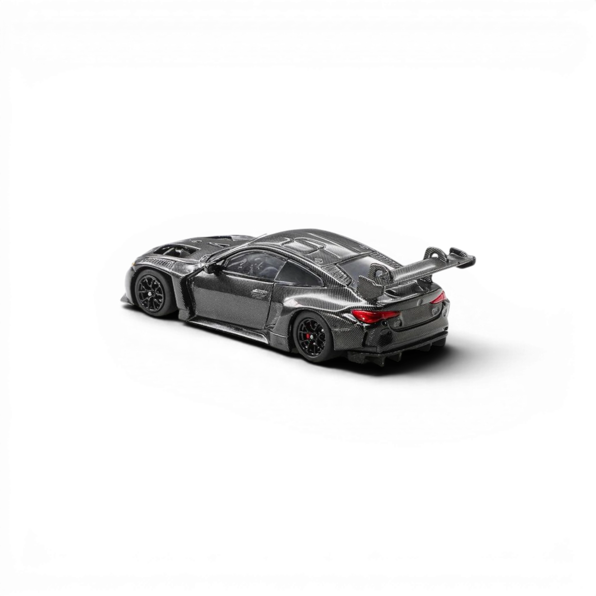 Lot57Supplies Diecast Shop 1:64 scale Demon King Auto BMW M4 GT3 diecast model car with black carbon fiber livery.