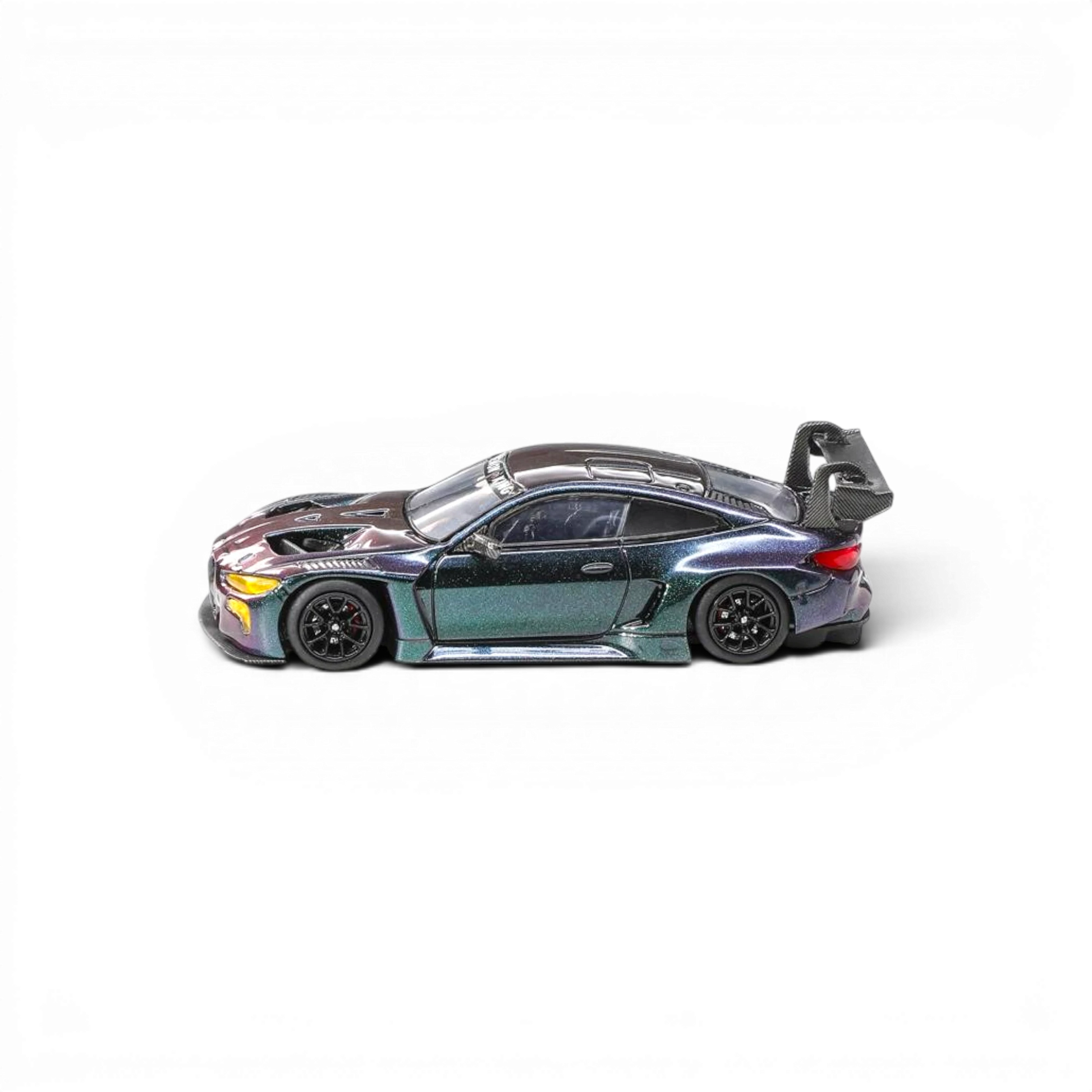 Lot57Supplies Diecast Shop 1:64 scale Demon King Auto BMW M4 GT3 diecast model car in a chameleon color-shift livery.
