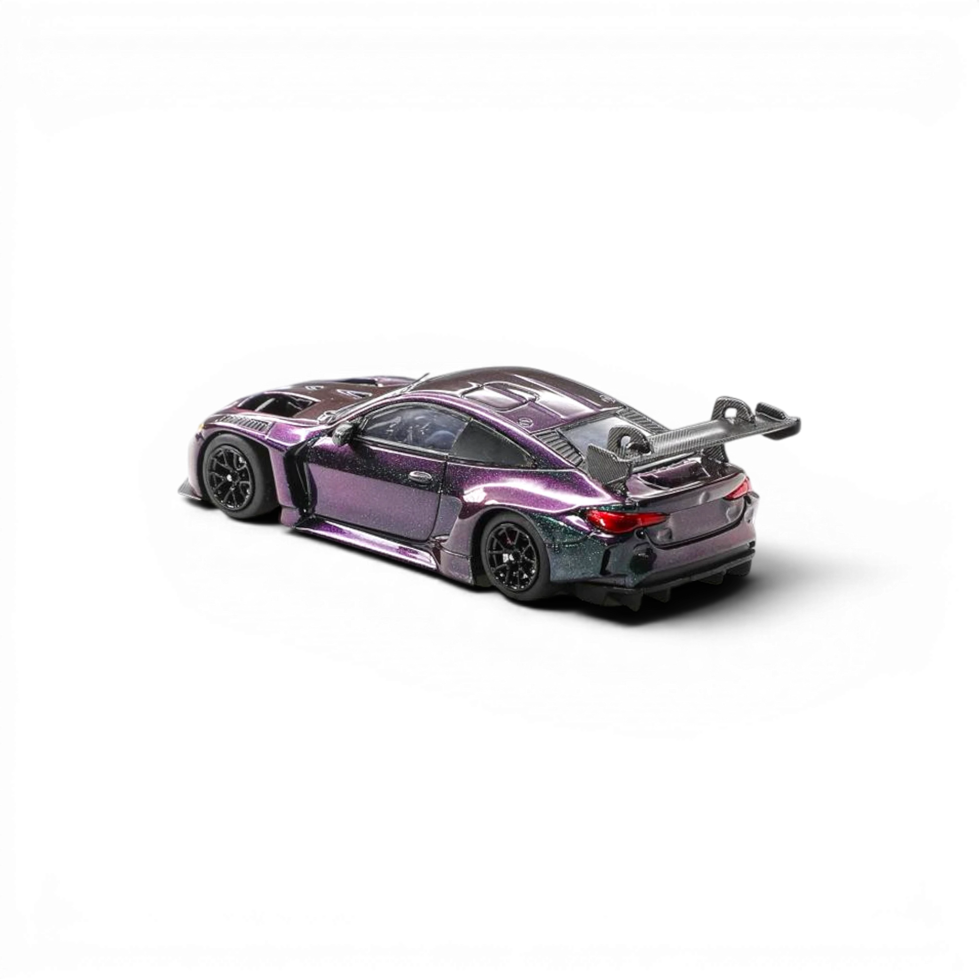 Lot57Supplies Diecast Shop 1:64 scale Demon King Auto BMW M4 GT3 diecast model car in a metallic chameleon livery.