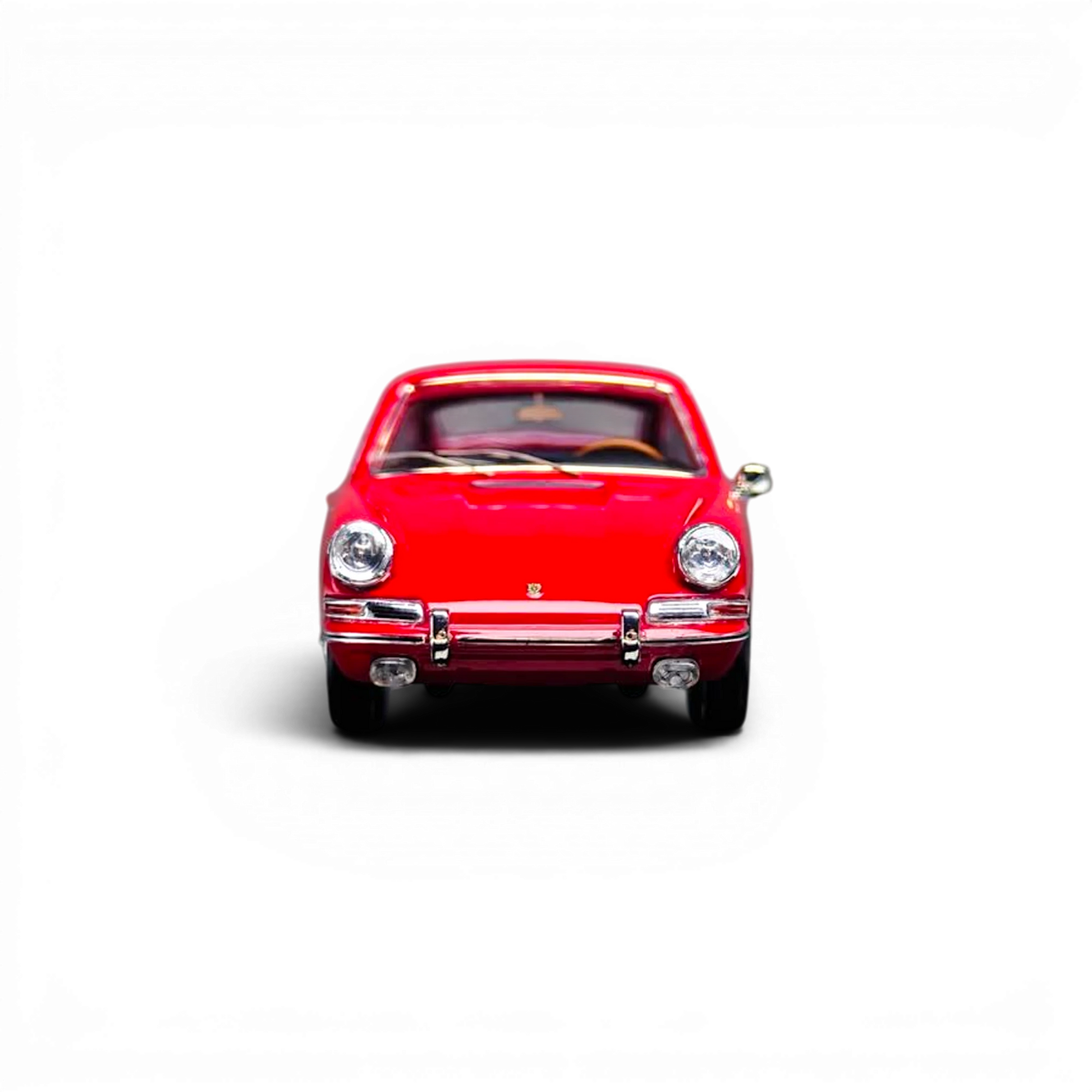 Lot57Supplies Diecast Shop Carport Model 911 diecast car in track red, 1:64 scale front view on black background