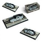 Lot57Supplies Diecast Shop TPC 1:64 scale cement gray 2014 Mustang diecast model car with black racing stripes