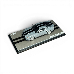 Lot57Supplies Diecast Shop TPC 1:64 scale cement gray 2014 Mustang diecast model car with black racing stripes