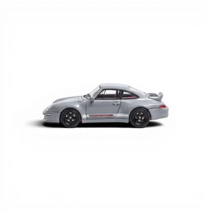 Lot57Supplies Diecast Shop Flame Model 1:64 scale cement gray Porsche 911 Gunther Werks 400R resin model car side view