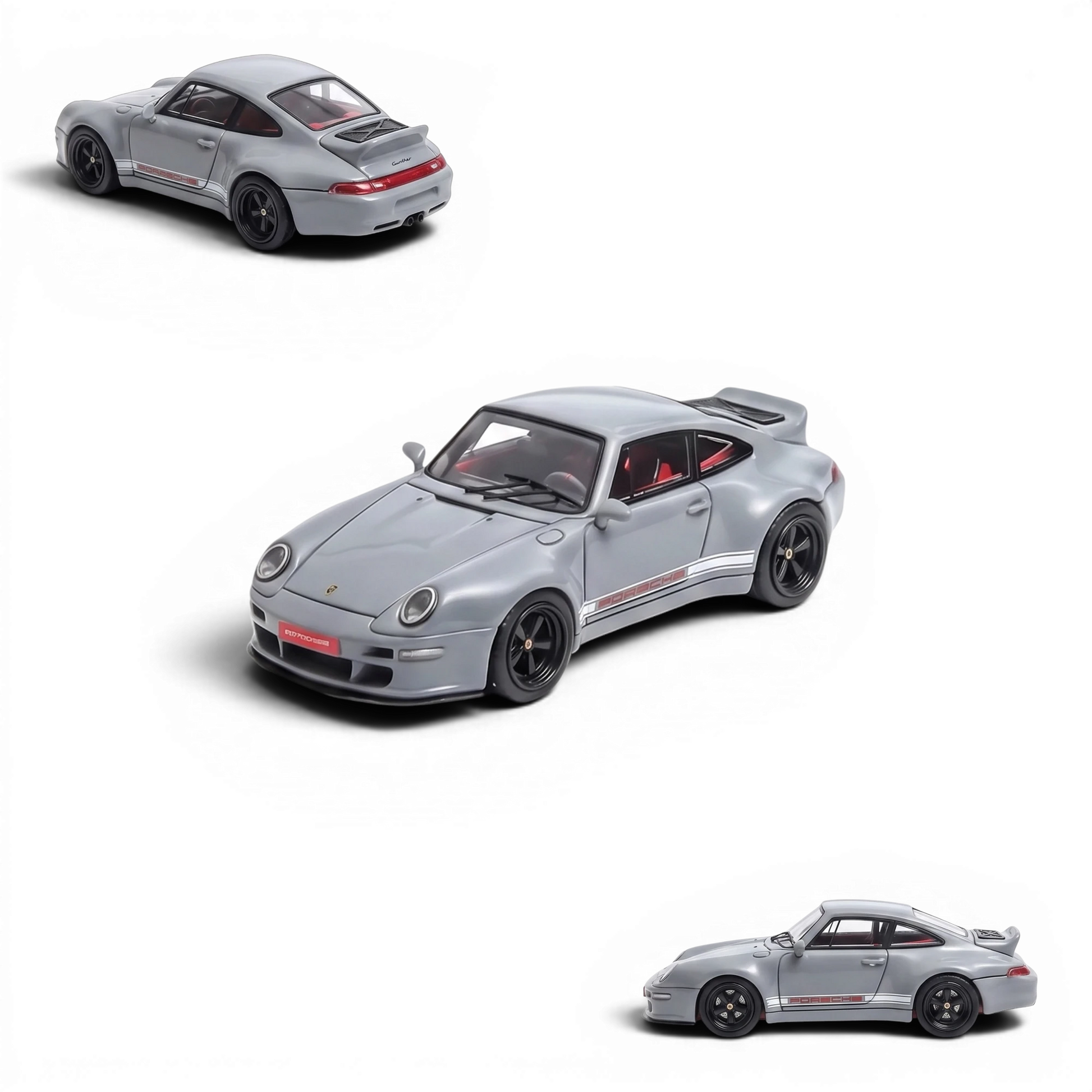 Lot57Supplies Diecast Shop Flame Model 1:64 scale cement gray Porsche 911 Gunther Werks 400R resin model car