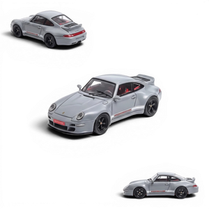 Lot57Supplies Diecast Shop Flame Model 1:64 scale cement gray Porsche 911 Gunther Werks 400R resin model car