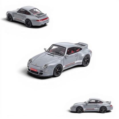 Lot57Supplies Diecast Shop Flame Model 1:64 scale cement gray Porsche 911 Gunther Werks 400R resin model car