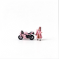 Lot57Supplies Diecast Shop MoreArt 1:64 scale resin motorcycle and female rider figure with cherry blossom livery