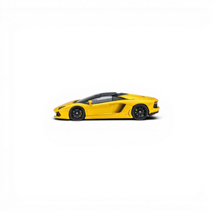 Lot57Supplies Diecast Shop CLASSIC GARAGE LP700 Roadster diecast model car in May Yellow, 1:64 scale side view.