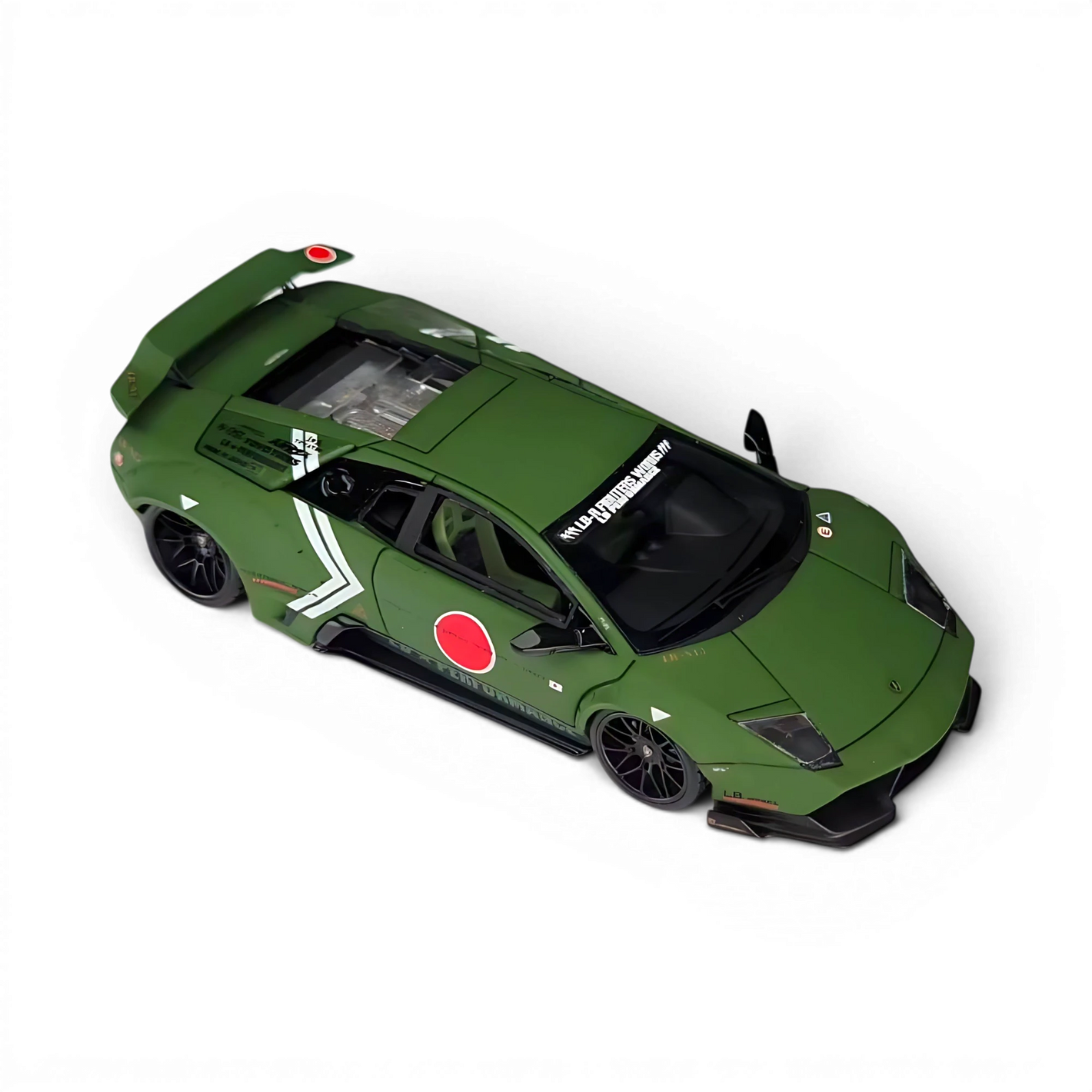 Lot57Supplies Diecast Shop 1:64 scale MiniCraftsman resin model of a custom LB Murcielago in matte combat green.