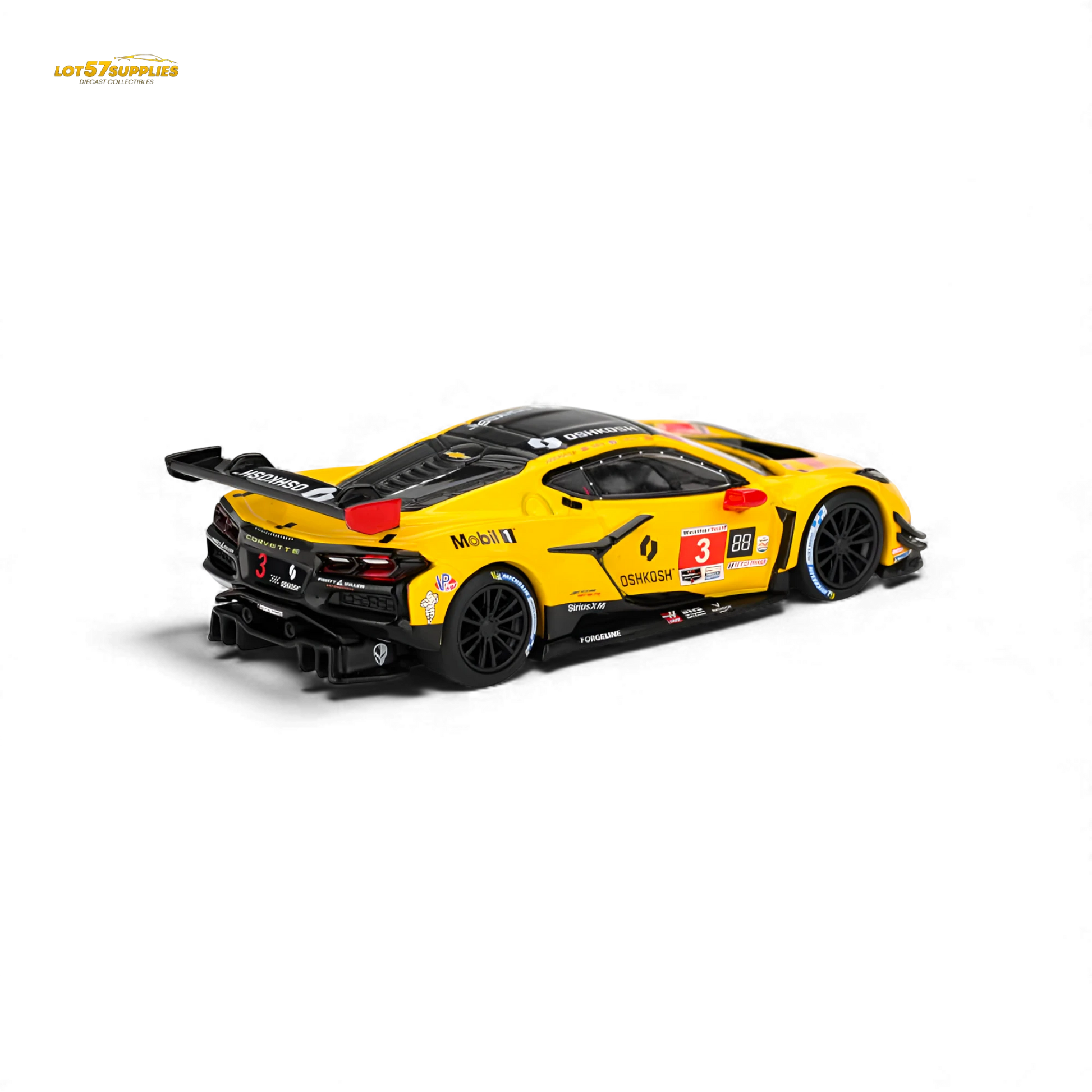 Lot57Supplies Diecast Shop Mini GT Chevrolet Corvette Z06 GT3.R 1:64 scale yellow race car model