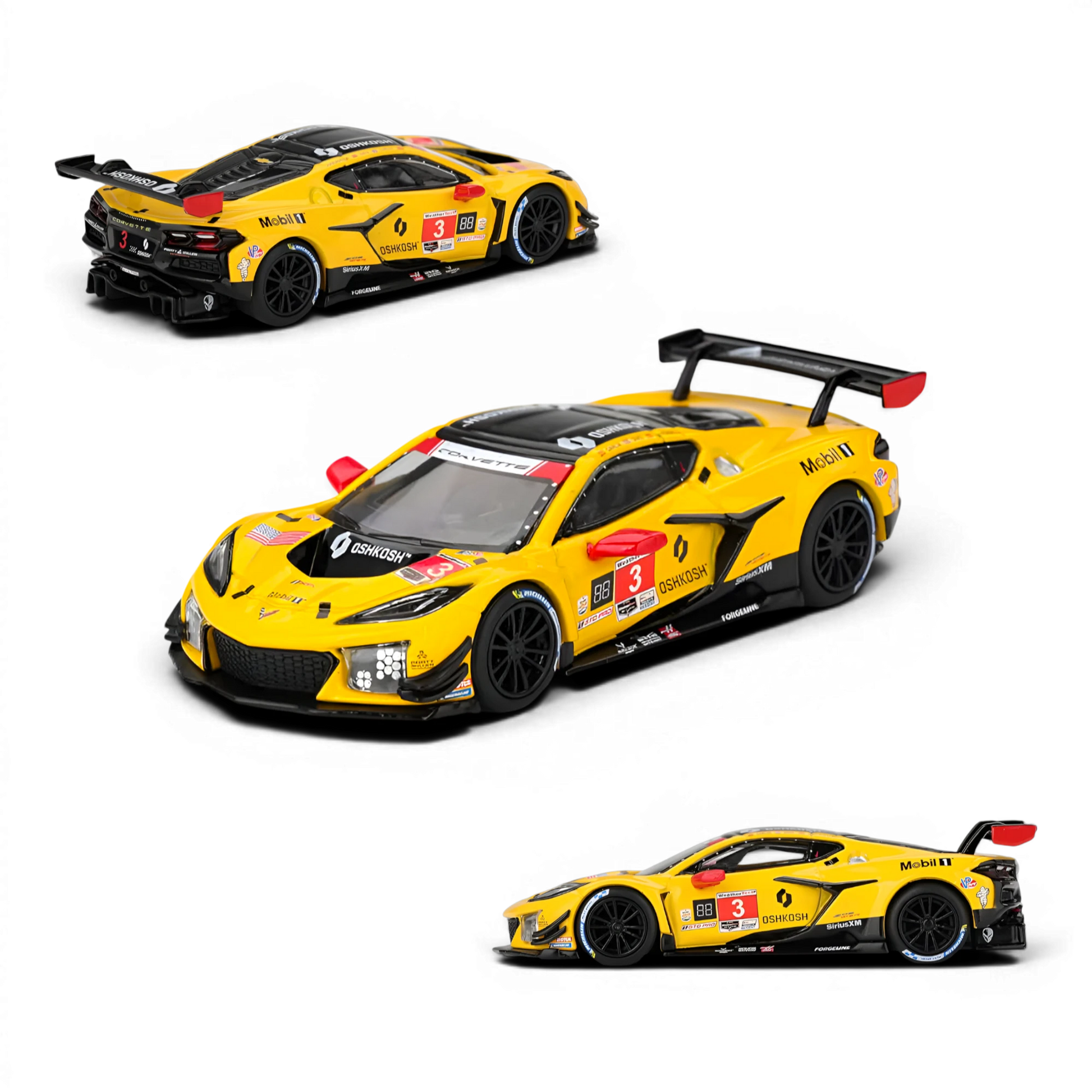 Lot57Supplies Diecast Shop 1:64 scale yellow Chevrolet Corvette Z06 GT3.R diecast race car with sponsor decals