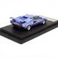 Lot57Supplies Diecast Shop DeepMaker Countach 5000S resin model car in Alba Blue on a wooden display base