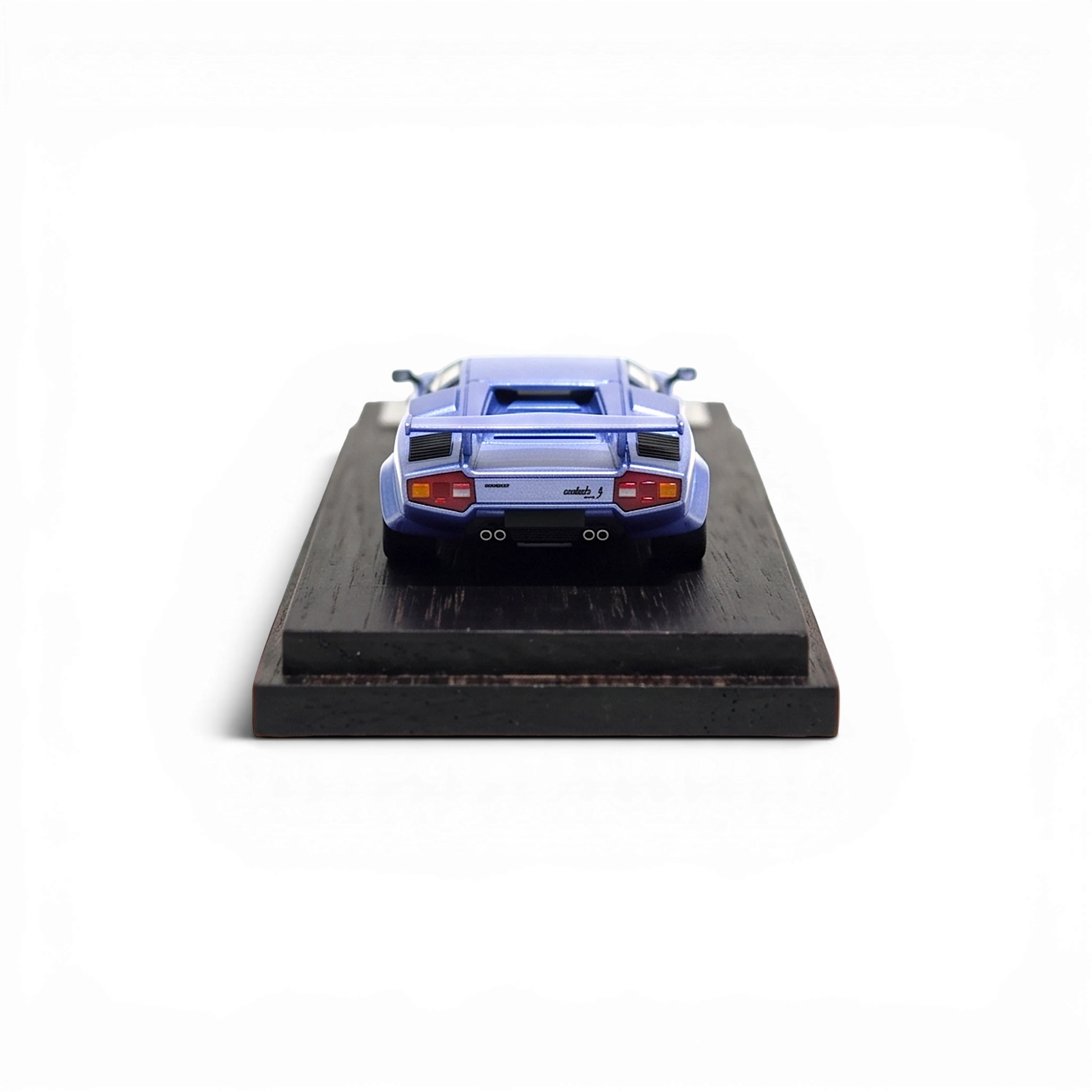 Lot57Supplies Diecast Shop DeepMaker Countach 5000S 1:64 scale resin model car in Alba Blue on a black display base