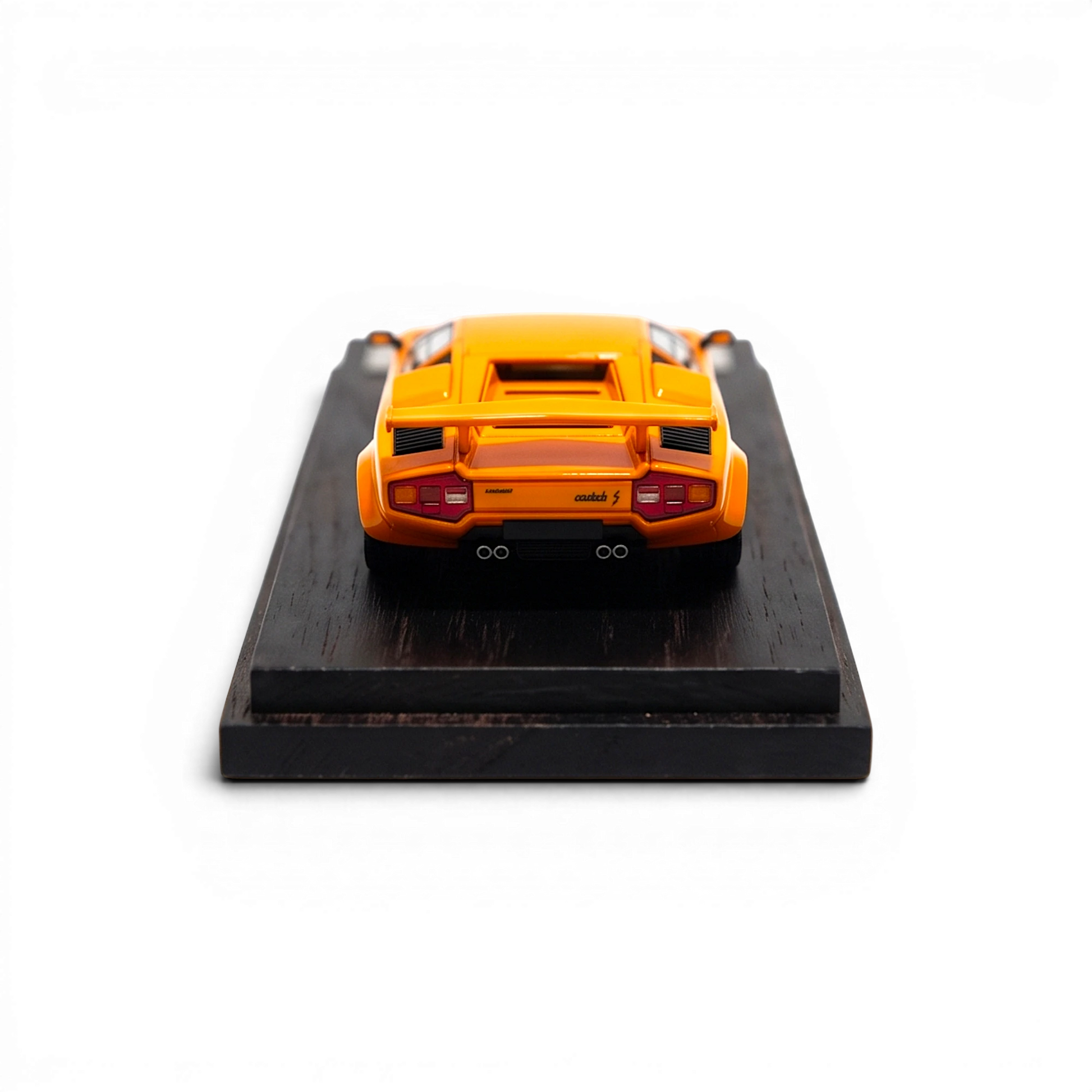 Lot57Supplies Diecast Shop DeepMaker Countach 5000S 1:64 scale resin model car in Arancio orange, rear view
