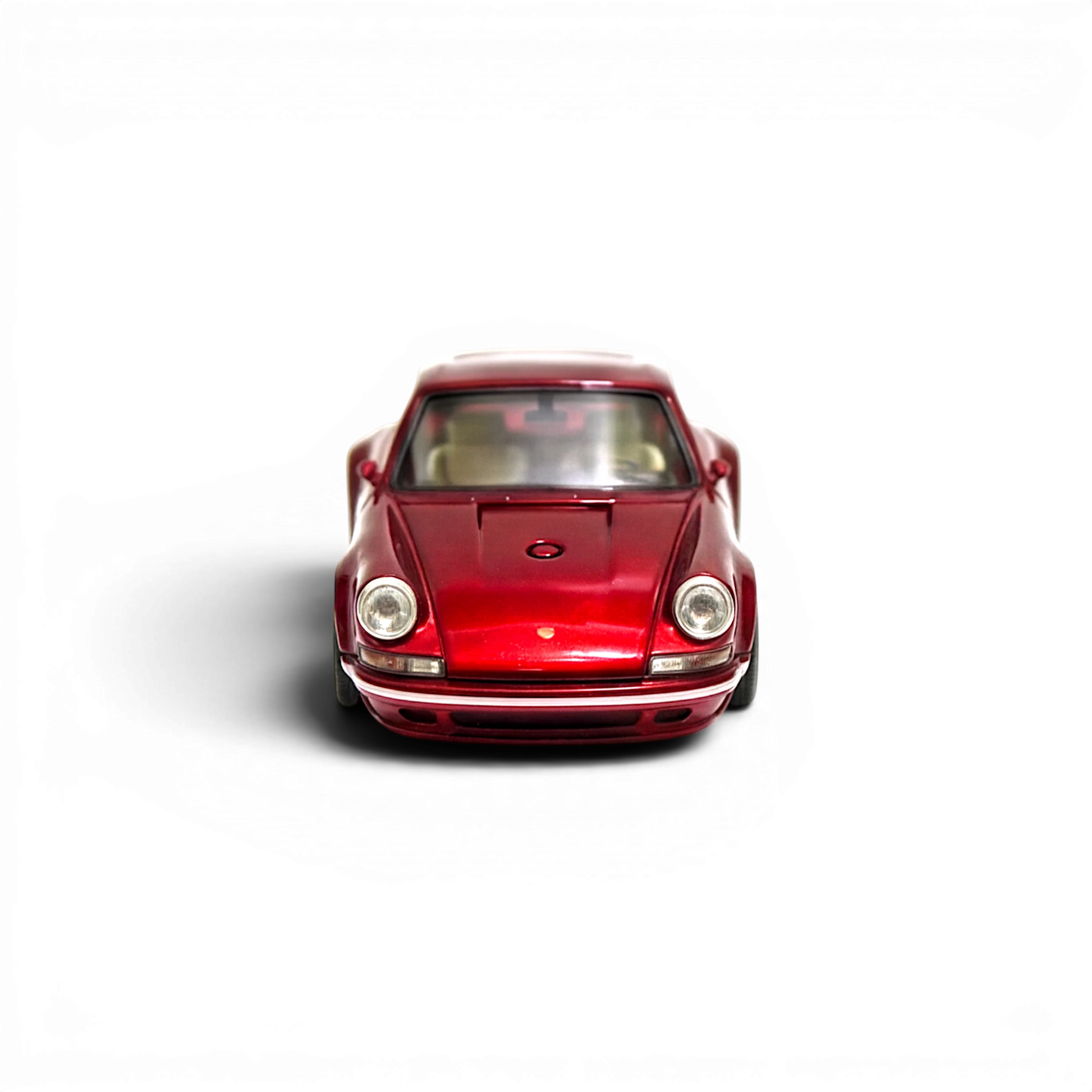 Lot57Supplies Diecast Shop DeepMaker Singer DLS 1:64 scale cherry red resin model car with acrylic display base.