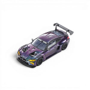 Lot57Supplies Diecast Shop Demon King Auto 1:64 scale BMW M4 GT3 diecast model car with a purple chameleon livery.