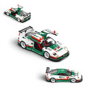Lot57Supplies Diecast Shop 1:64 scale Demon King Auto F40 diecast model car in white and green 7-Eleven livery