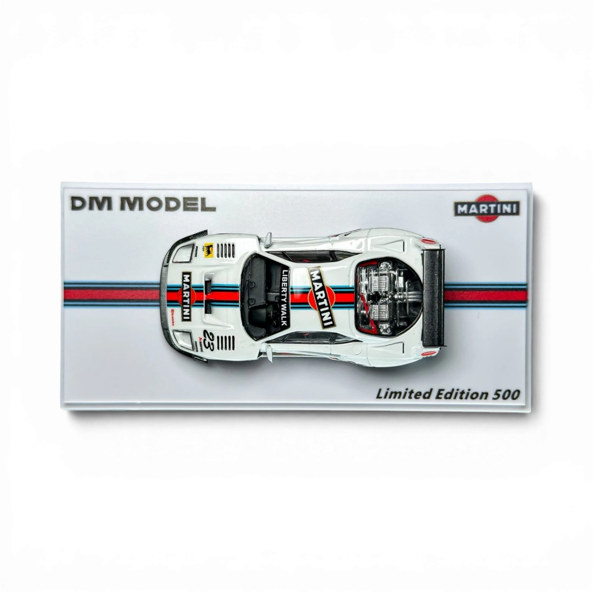 Lot57Supplies Diecast Shop 1:64 scale white diecast DM Model Liberty Walk F40 with Martini livery and widebody kit.
