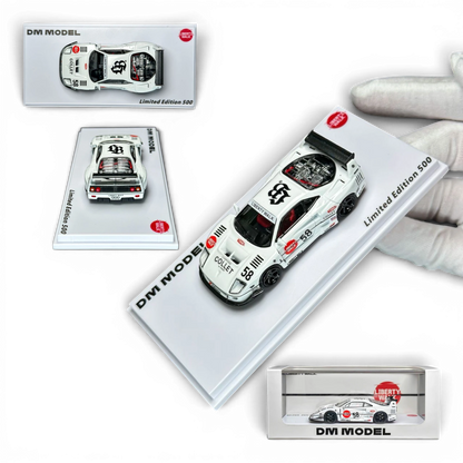 Lot57Supplies Diecast Shop DM Model Liberty Walk F40 1:64 scale diecast model car, white with black accents and #58 livery.