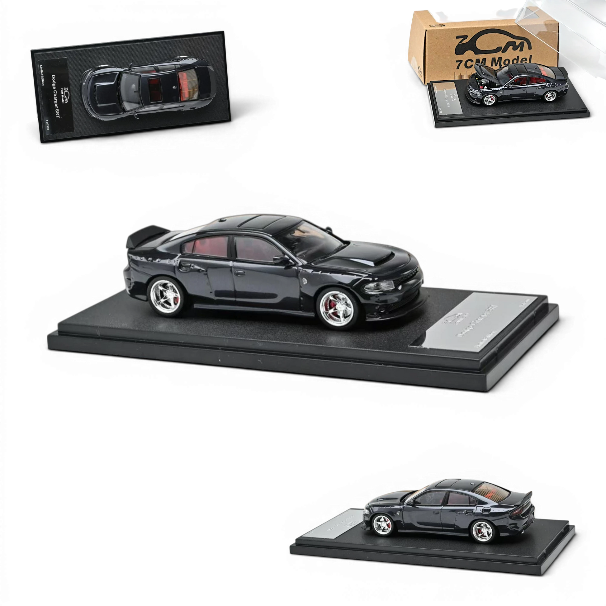 Lot57Supplies Diecast Shop 1:64 scale 7CM Model 2023 Dodge Charger SRT Hellcat in Maximum Steel Metallic Gray diecast