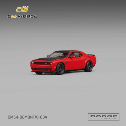 Lot57Supplies Diecast Shop 1:64 scale CM Model Dodge Demon 170 in TorRed with black hood and roof details