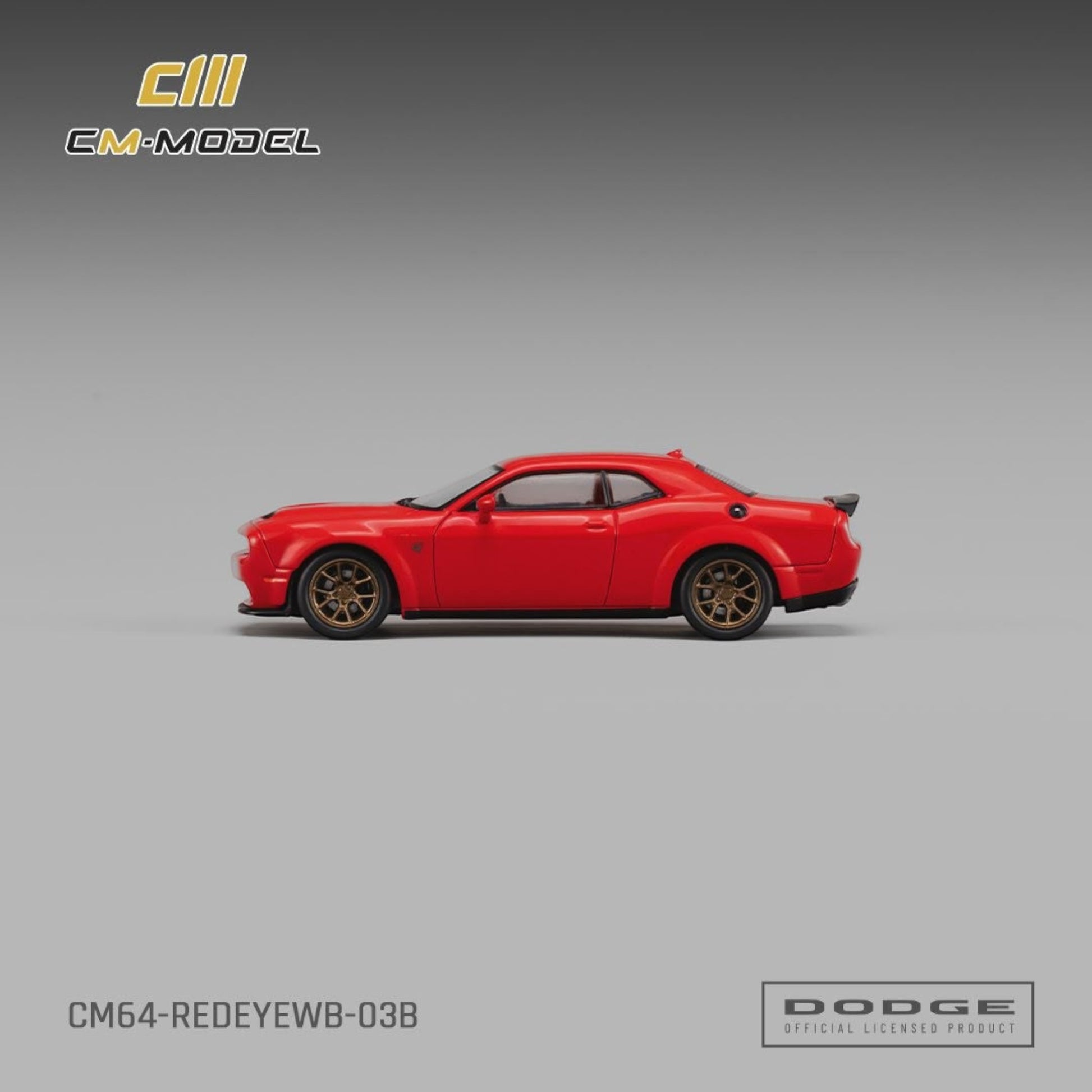 Lot57Supplies Diecast Shop 1:64 scale CM Model Dodge SRT Hellcat Red-Eye Widebody in red with bronze wheels