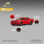 Lot57Supplies Diecast Shop CM Model 1:64 scale red Dodge SRT Hellcat Red-Eye Widebody diecast car with bronze wheels