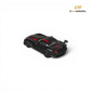 Lot57Supplies Diecast Shop 1:64 scale CM Model Dodge Viper ACR in black with red racing stripes, rear three-quarter view.