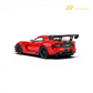 Lot57Supplies Diecast Shop transparent red 1:64 scale diecast Dodge Viper ACR with black racing stripes and large rear spoiler.