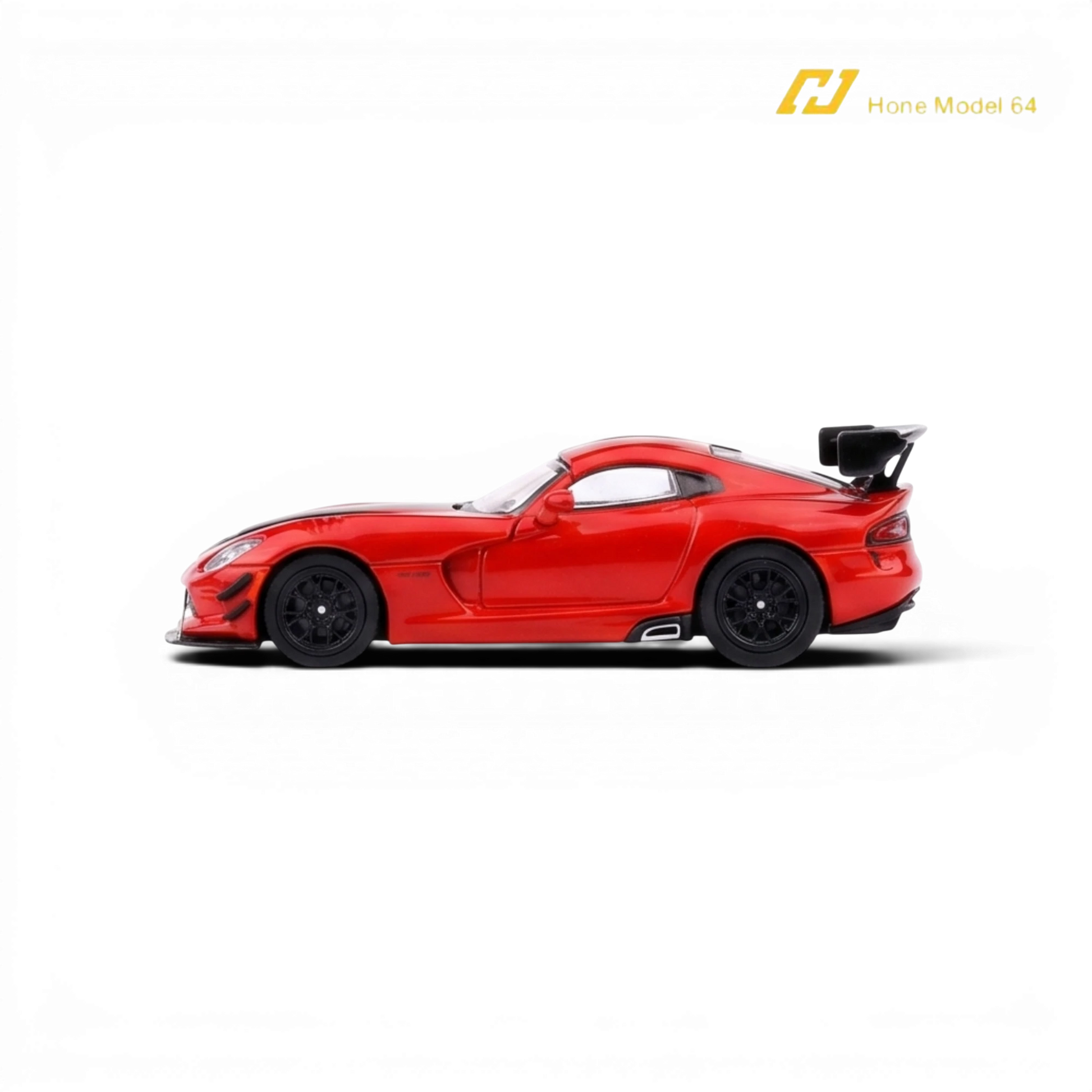 Lot57Supplies Diecast Shop: Transparent red 1:64 scale diecast Dodge Viper ACR with black spoiler and wheels.