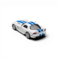 Lot57Supplies Diecast Shop 1:64 scale CM Model Dodge Viper in stone white with blue racing stripes.