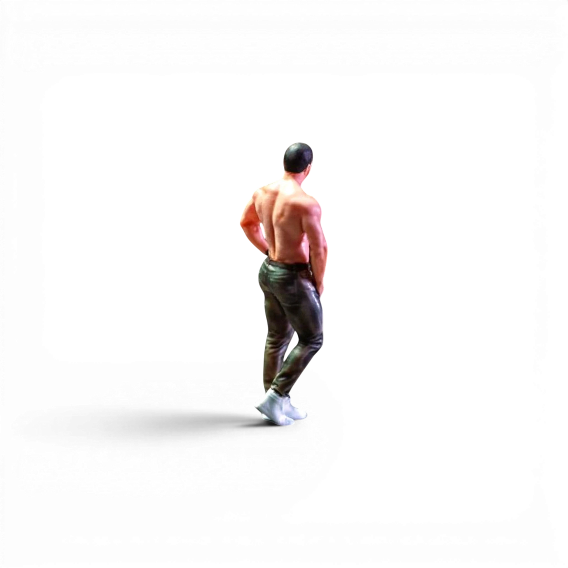 Lot57Supplies Diecast Shop EHC Model 1:64 scale resin muscle man figure wearing dark trousers and white shoes