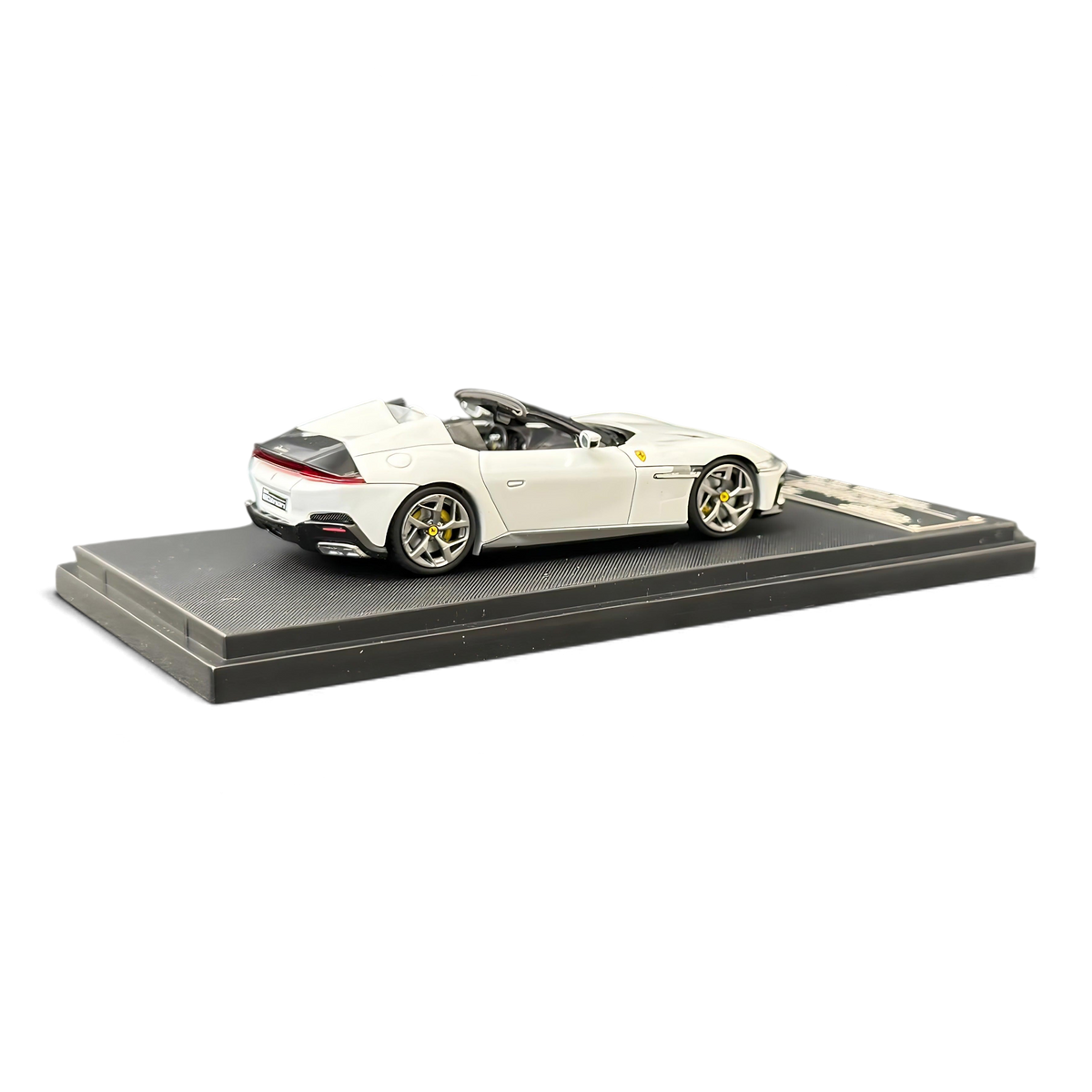 Lot57Supplies Diecast Shop Phantom Knight 1:64 scale white Ferrari 12Cilindri Spider diecast model on display base